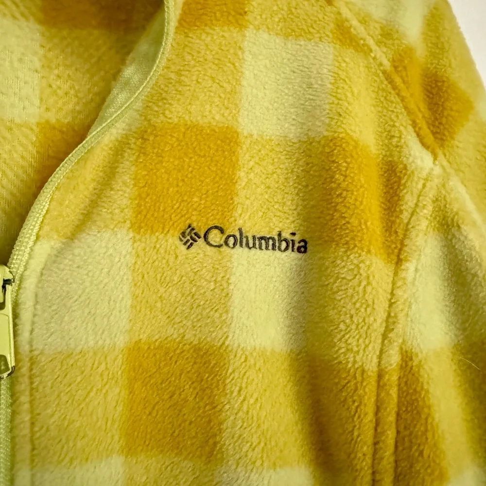 Columbia Yellow Checkered Fleece Jacket - Picture 2 of 6